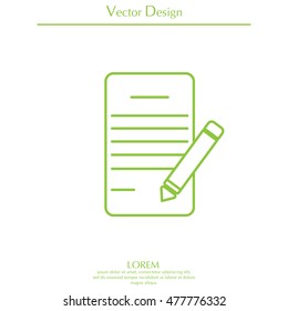 Writing pad and pen line icon