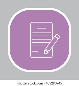 Writing pad and pen line icon