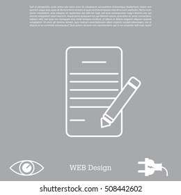 Writing pad and pen line icon