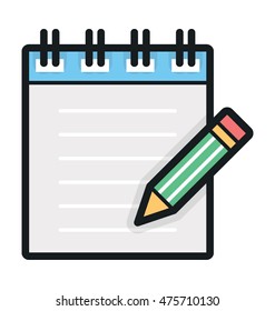 Writing Pad Vector Icon