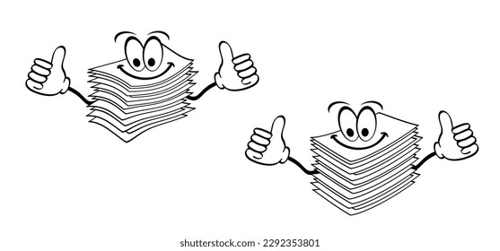 Writing paper. Cartoon empty A4 or A3 copy paper, stacked paper. Flat paper stack. Document, paperwork. Stationery stacked papers icon. Pile papers, file, web icon. Printouts, hardcopy documents. 