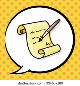 writing paper doodle, speech bubble