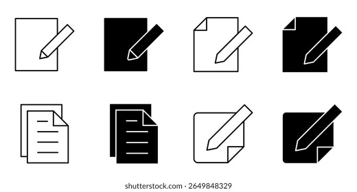writing paper, paper icon set