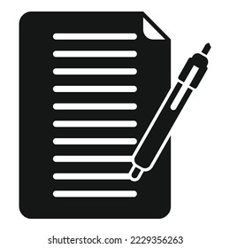 Escribir icono de papel vector simple. Mensaje de texto. Escritorio de contenido