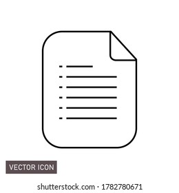 
writing paper icon, vector design with outline style