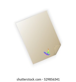 writing paper with the logo of a dove, vector illustration