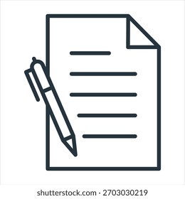 Vektorgrafik für das Schreiben von Papiergliederung