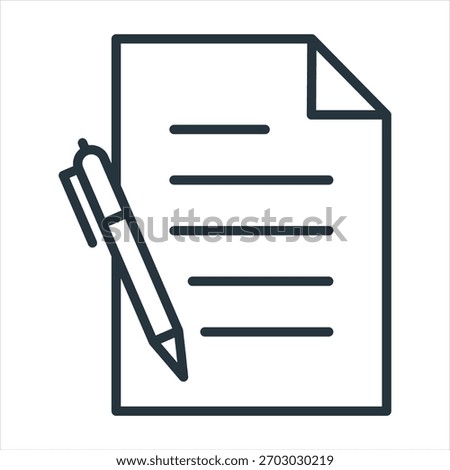 Writing Paper Outline Icon Vector Illustration