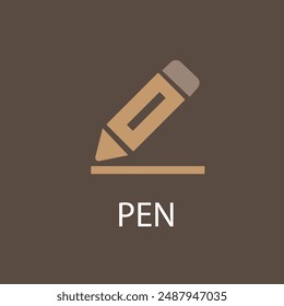Writing pen with feather icon on illustrator