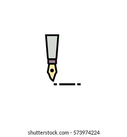 Writing pen flat line icon