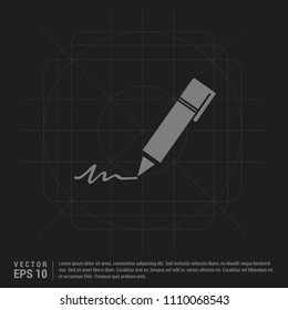Writing pen icon - Black Creative Background - Free vector icon