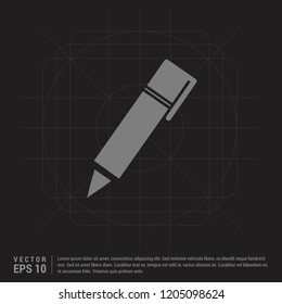 Writing pen icon - Black Creative Background - vector icon