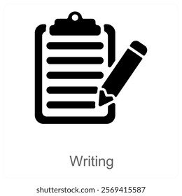 Writing and pen icon concept