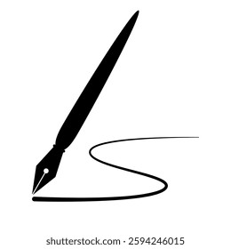 Writing pen icon. Drawing pen icon. Writing ink mark symbol. flat vector illustration simple design.