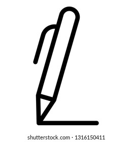 Writing pen icon. Outline writing pen vector icon for web design isolated on white background