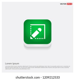 Writing pen iconGreen Web Button - Free vector icon