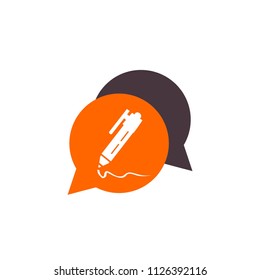 writing pen for message chat icon