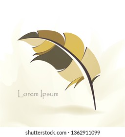 writing pen multicolored bird feather with place for text