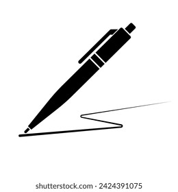 Writing pen silhouette icon. Vector.