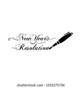 writing pen and typography: New Year's Resolution