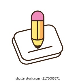 writing pencil icon flat isolated