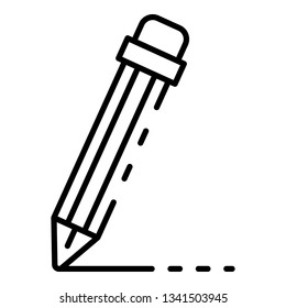 Writing pencil icon. Outline writing pencil vector icon for web design isolated on white background