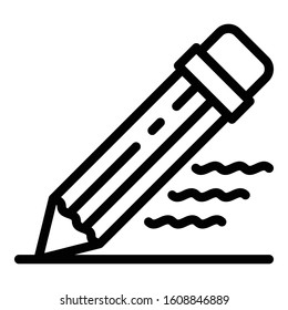 Writing pencil icon. Outline writing pencil vector icon for web design isolated on white background