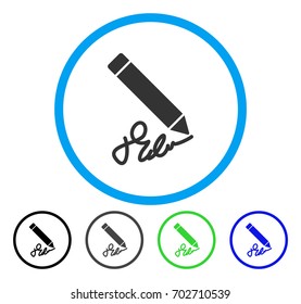 Writing Pencil rounded icon. Vector illustration style is a flat iconic symbol inside a circle, black, gray, blue, green versions. Designed for web and software interfaces.