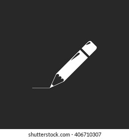 Writing pencil sign simple icon on background