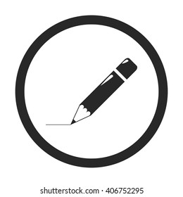 Writing pencil sign simple icon on background