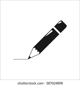 Writing pencil simple icon on white background