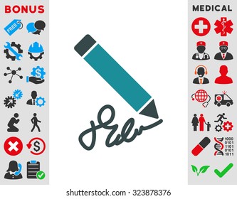 Writing Pencil vector icon. Style is bicolor flat symbol, soft blue colors, rounded angles, white background.