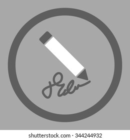 Writing Pencil vector icon. Style is bicolor flat rounded symbol, dark gray and white colors, rounded angles, silver background.