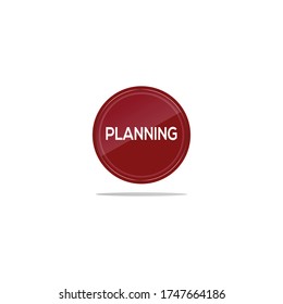 Writing planning in a red circle. There is a circular glass in front of the planning article.