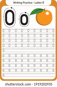 Writing practice for children, complete with pictures of fruits, to train children's memory