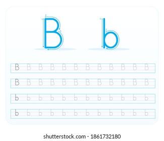 Schreiben von Übungsschreiben B druckfähig, Kindergartenkinder, um grundlegende Schreibfähigkeiten zu verbessern, 
