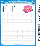 Writing practice letter F  printable worksheet for preschool / kindergarten kids to improve basic writing skills 