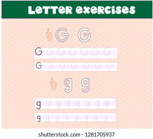 Writing practice of letters. Education for children. Vector illustration - Vector - Vector
