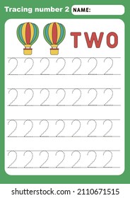 Writing practice number two printable worksheet for kids to improve basic writing skills. Trace line numbers for kindergarten and preshool kids. Tracing number 2 worksheet for kindergarten.