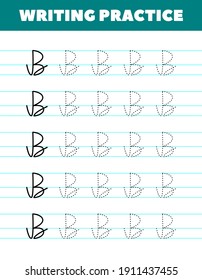 Writing Practice Sheet. Preschool printable worksheet. Education page for student. Try handwriting letter.