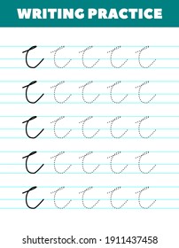 Writing Practice Sheet. Preschool printable worksheet. Education page for student. Try handwriting letter.