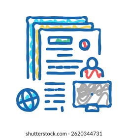 writing press release doodle icon sketch vector. writing press release sign. isolated symbol illustration