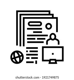 Writing Press Release Line Icon Vector. Writing Press Release Sign. Isolated Contour Symbol Black Illustration