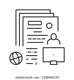 Writing Press Release Line Icon Vector. Writing Press Release Sign. Isolated Contour Symbol Black Illustration