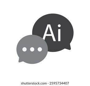 Writing prompt for artificial intelligence. Speech bubbles representing communication between user and artificial intelligence. Vector illustration.	