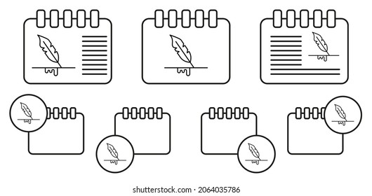 Escribir, atenuar icono vectorial en la ilustración de conjunto de calibre para ui y ux, sitio web o aplicación móvil