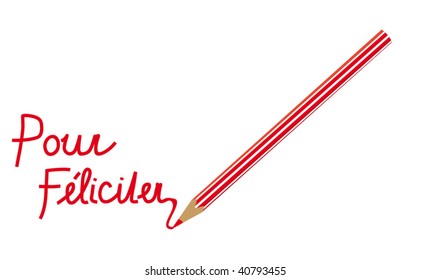 writing red crayon