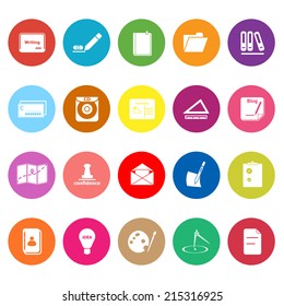 Writing related flat icons on white background, stock vector