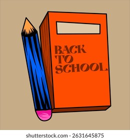 WRITING, SCHOOL, AND LEARNING TOOLS. PENCIL AND BOOK, BACK TO SCHOOL THEME