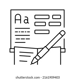 writing school lesson line icon vector. writing school lesson sign. isolated contour symbol black illustration